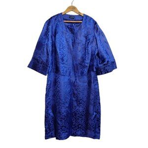 Long Tall Sally Blue Sheath Dress Swing Jacket Size 18 Tall Asian Inspired MOB